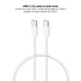 NANO CABLE Cable USB-C a USB-C 60W 3A, 2m, Blanco